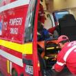 A chemat ambulanţa să-l ducă acasă, după ce a băut şi s-a tăiat la mână