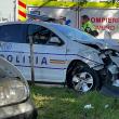 Mașină de poliție, implicată într-un accident rutier, la Șcheia