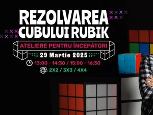 Atelierele de rezolvare a cubului Rubik revin la Shopping City Suceava