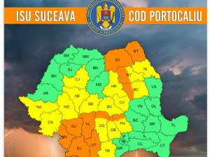 Cod Portocaliu de furtuni, vineri, între orele 12 și 23