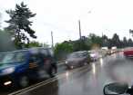 Traficul din Suceava, un adevărat coşmar când plouă